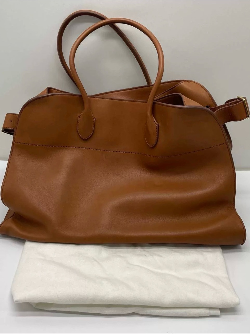 The Row Margaux 17 Bag Brown Saddle Leather Original: $6400
